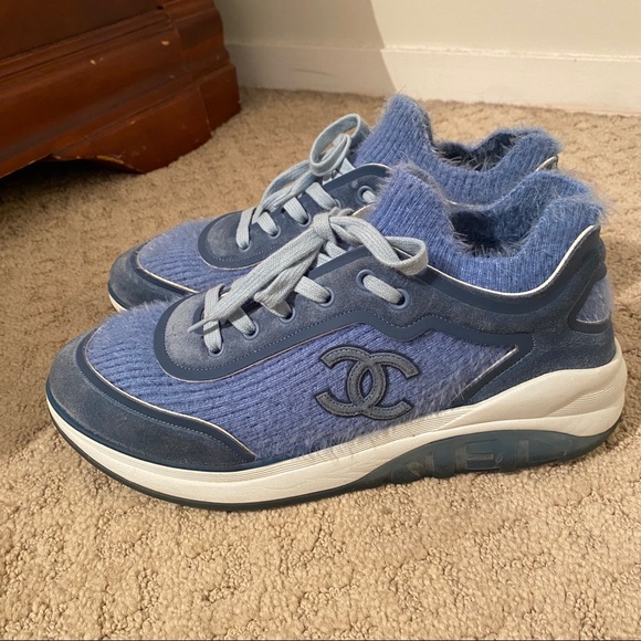 Chanel Suede Calfskin Stretch Fabric CC Sneakers - Picture 14 of 14